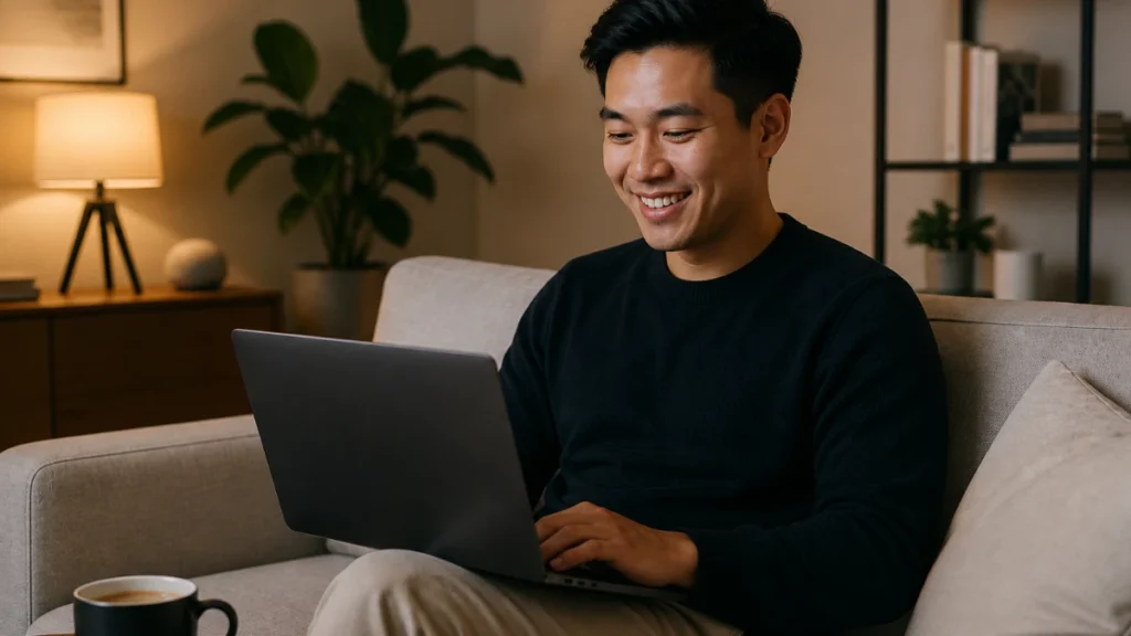 Profesional Indonesia memilih kursus Udemy terbaik 2026 di laptop dengan tampilan berbagai pilihan kursus online berkualitas.